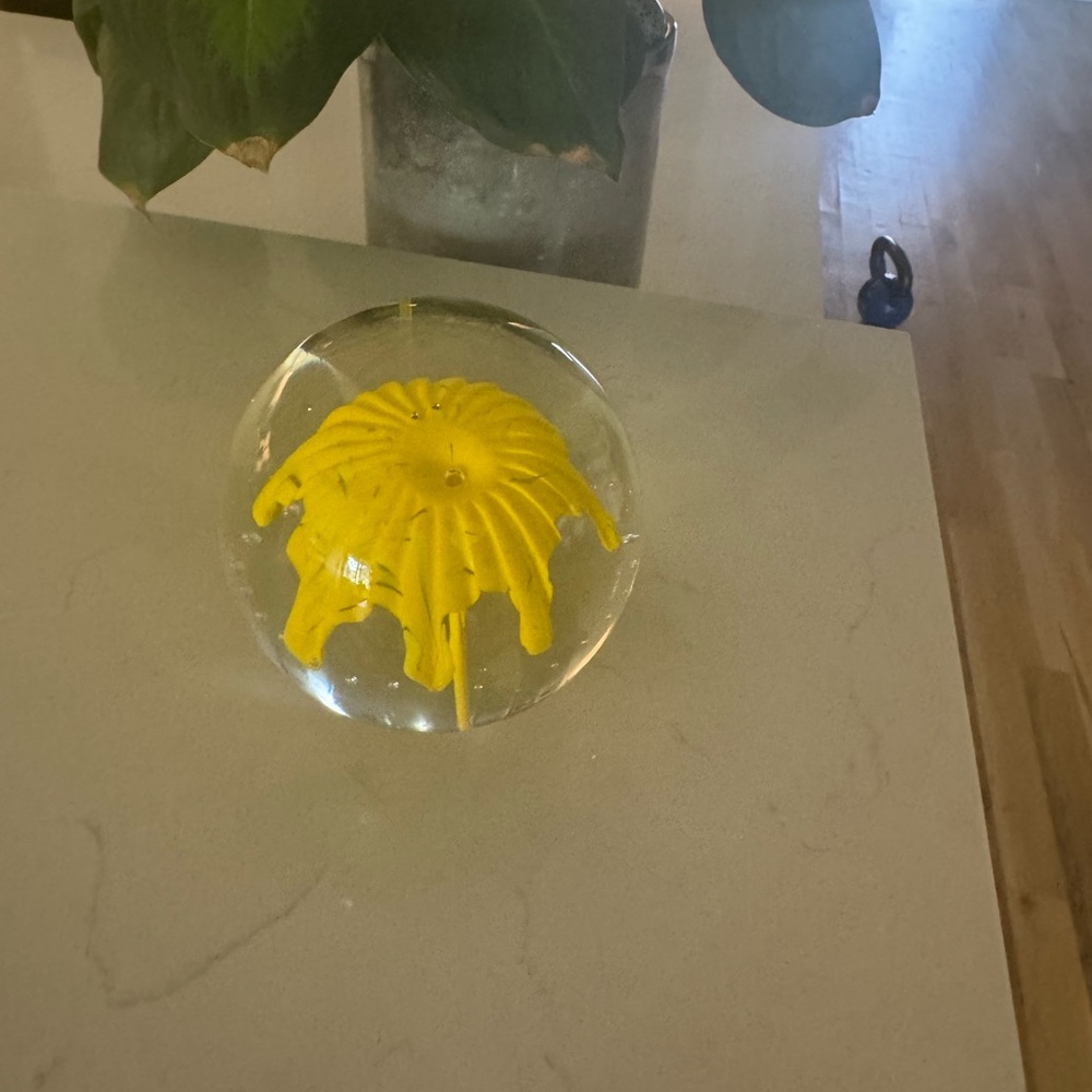 Yellow Glass Sphere Decor - Picture 3 of 3
